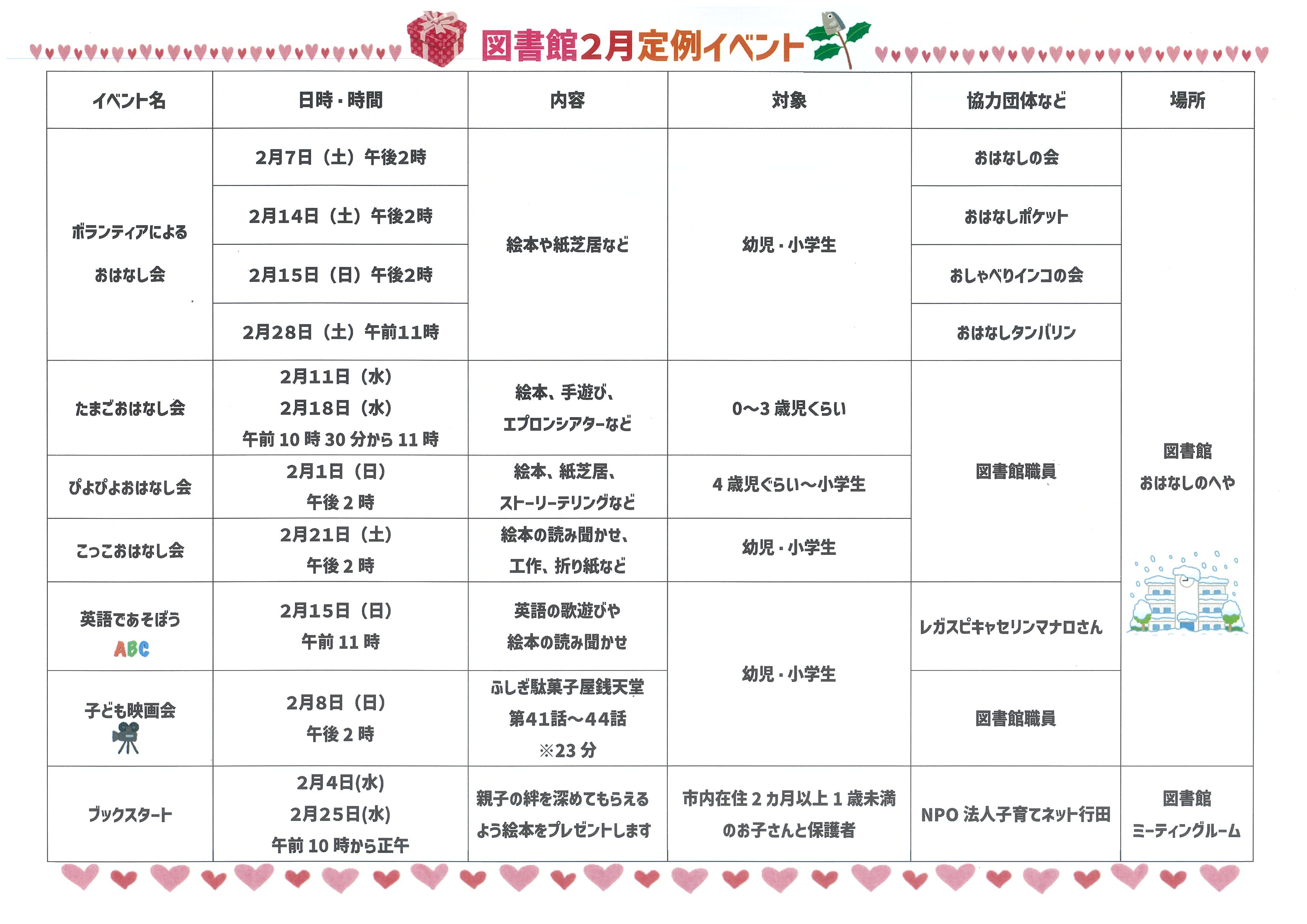 定例イベント2月号